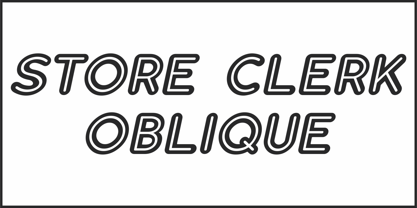 Пример шрифта Store Clerk JNL Solid Oblique